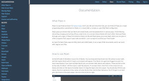 A documentation webpage